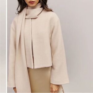 Reformation Porter Cropped Jacket with Scarf